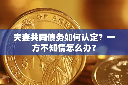 济南夫妻共同债务如何认定？一方不知情怎么办？